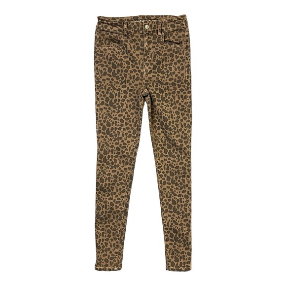 American‎ Eagle Womens Leopard Print Super Hi Rise Jegging Skinny Pants Size 4 - Picture 2 of 13
